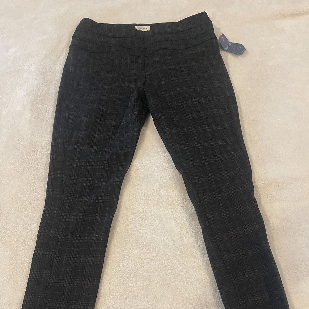 Rewind Pull on womens stretch pants plaid XL from Kohls NWT - Y1030  T